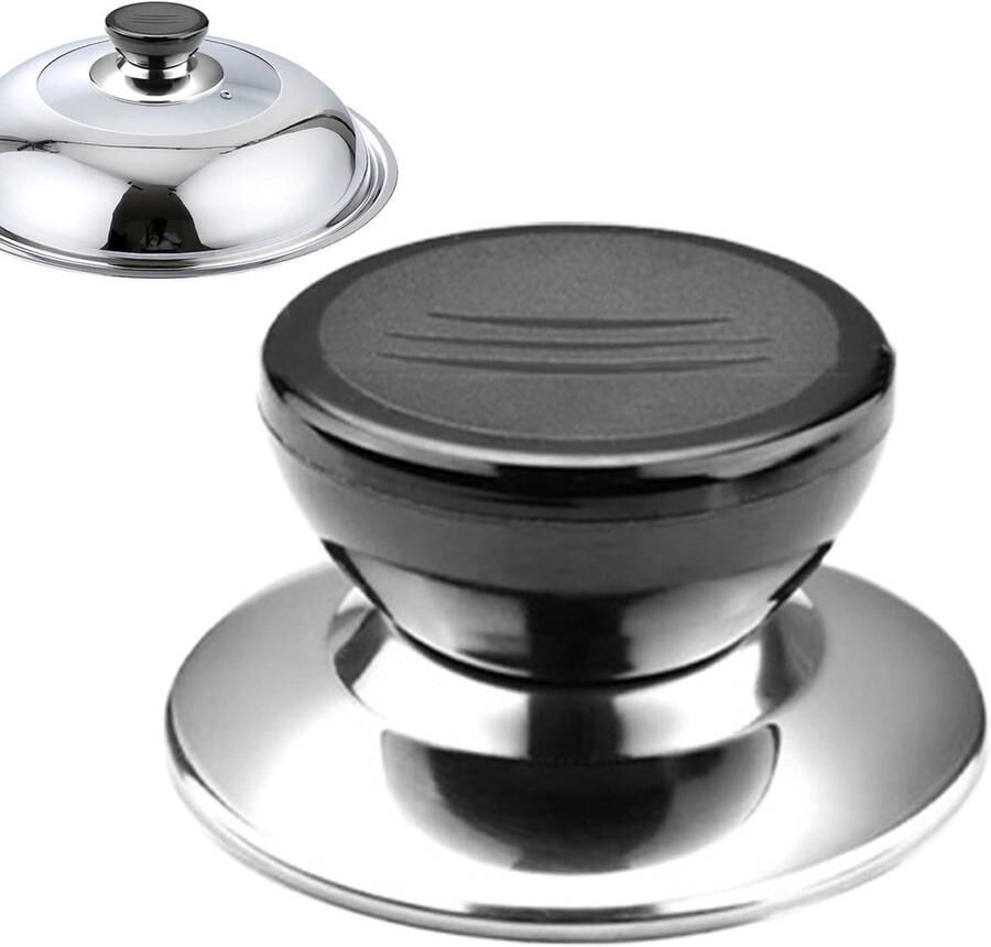 Pannendeksel Knop Handvat Deksel Koken Anti-verbranding 5.8 x 4.8 cm Zilver