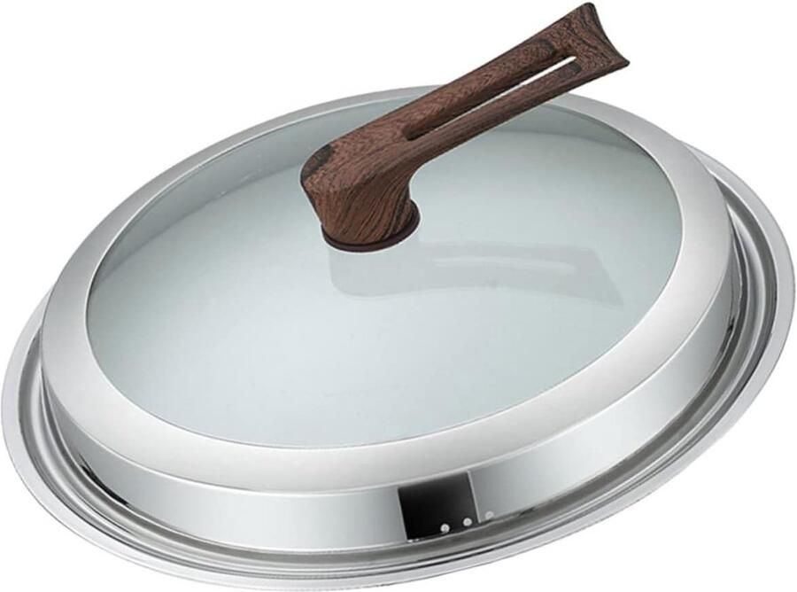 Pannendeksel Met Ventilatiegat Glazen Deksel Koken In Keuken Verstelbaar Ontwerp 32x32cm Zoals Getoond - Foto 1