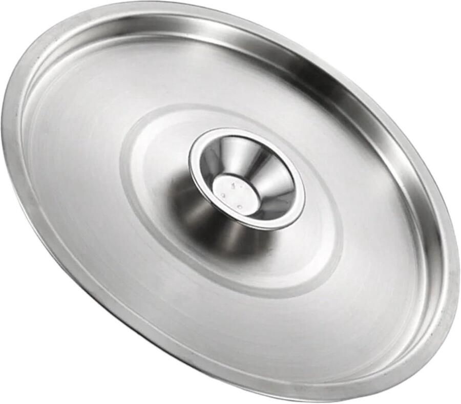 Pannendeksel Roestvrij Staal Keukengerei Deksel Koken en Stomen Universele Pasvorm 24 cm Zilverkleurig