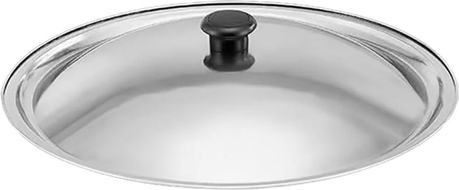 Pannendeksel Roestvrij Staal Universeel Wokdeksel Koken Stomen Frituren Verhoogde Koepelvorm 25.5 cm Diameter Zilver