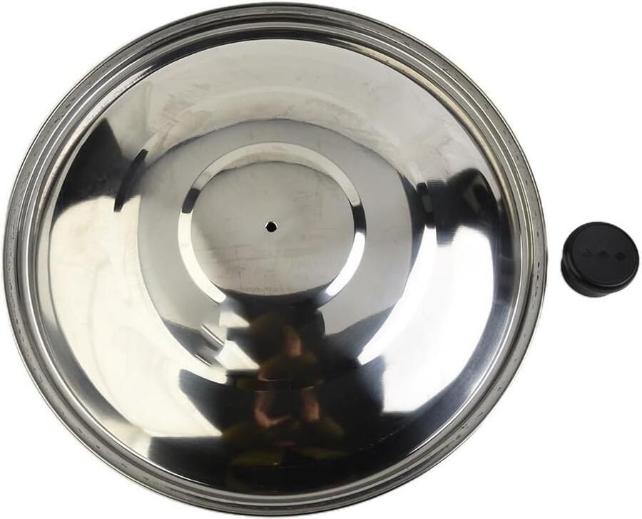 Pannendeksel Roestvrijstaal Kookdeksel Universeel Gelijkmatig Koken Vaatwasmachinebestendig 32 cm Zilver