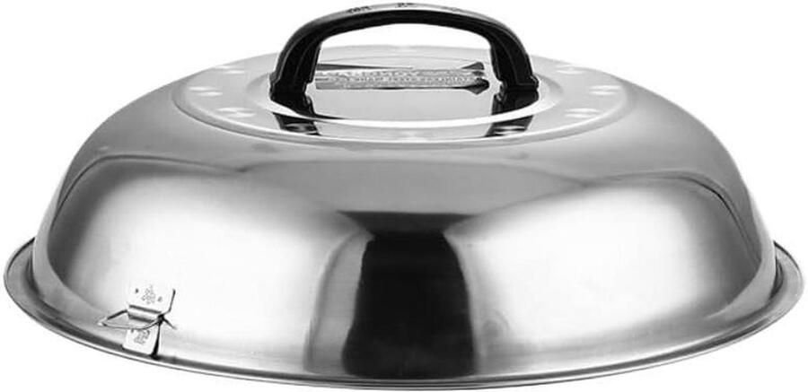 Pannendeksel Roestvrijstaal Universeel Deksel Koken en Garen Verhoogd Warmtecirculatie 32 cm Zilver