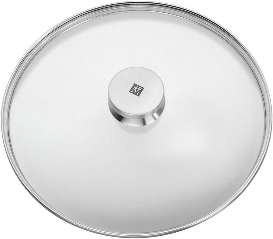 Pannendeksel Rond Kookdeksel Glas Energiebesparend Koken Siliconen Afdichting 28 cm Diameter Zilverkleurig