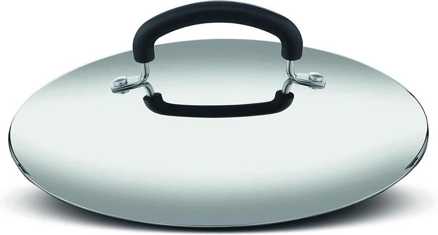 Pannendeksel RVS Glazen Deksel Koken en Serveren Brede Siliconen Greep 20 cm Diameter Zilver