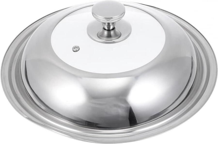 Pannendeksel RVS Koekenpan deksel Koken op fornuis Zichtvenster glas 26 cm Zilver