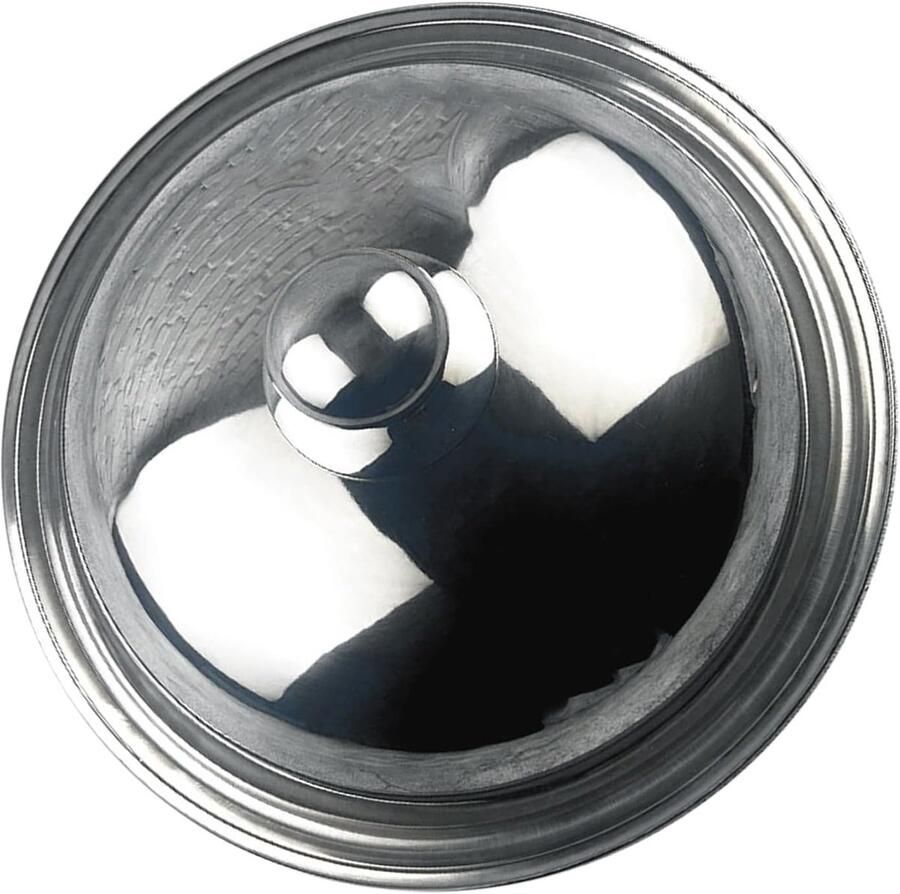 Pannendeksel RVS Kookpot Deksel Koken in Keuken Gedeeltelijk Glas 34 cm Diameter Zilverkleurig