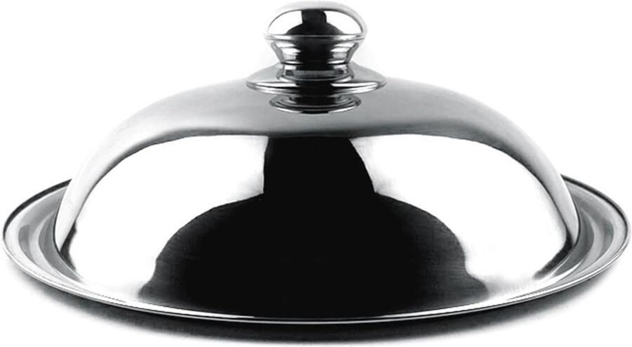 Pannendeksel RVS Potdeksel Glas Koken Zonder Kijken Met Visuele Controle 30cm Diameter Zilverkleurig