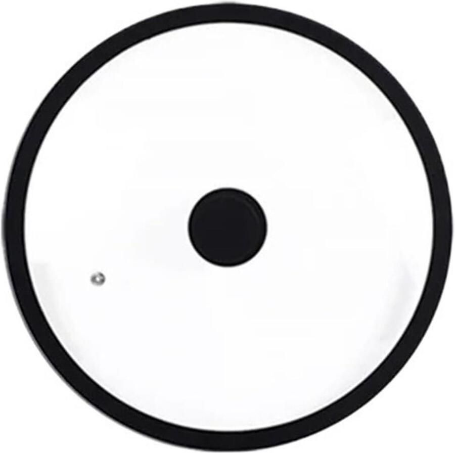 Pannendeksel Universeel Gehard Glas Koken Zonder Kliederen Stoomventiel 20 cm Zwart