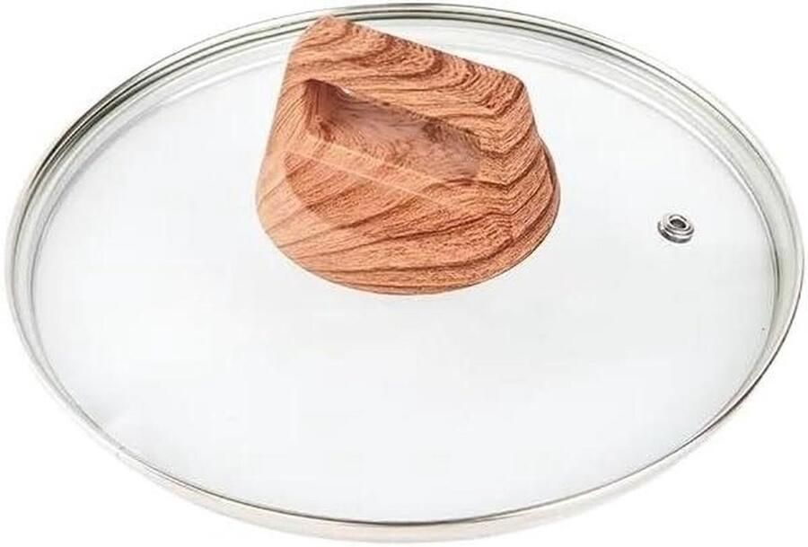 Pannendeksel Universeel Glazen Deksel Veilig Koken Stoomafvoer 24cm Zilver