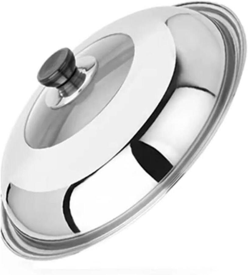 Pannendeksel Universeel Kookgerei Deksel Koken en Bakken Verbrandingsbeveiliging 32cm Zilver