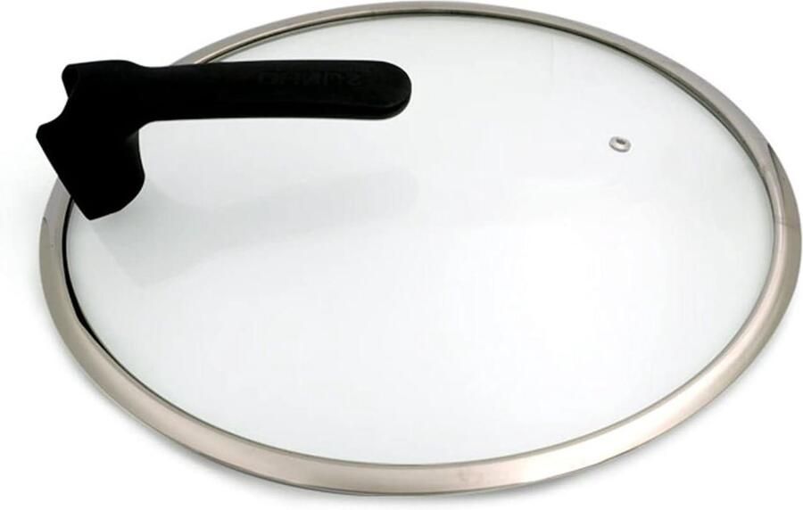 Pannendeksel Universeel Kookgerei Deksel Koken en Sudderen Met Glazen Venster 32CM Zilver