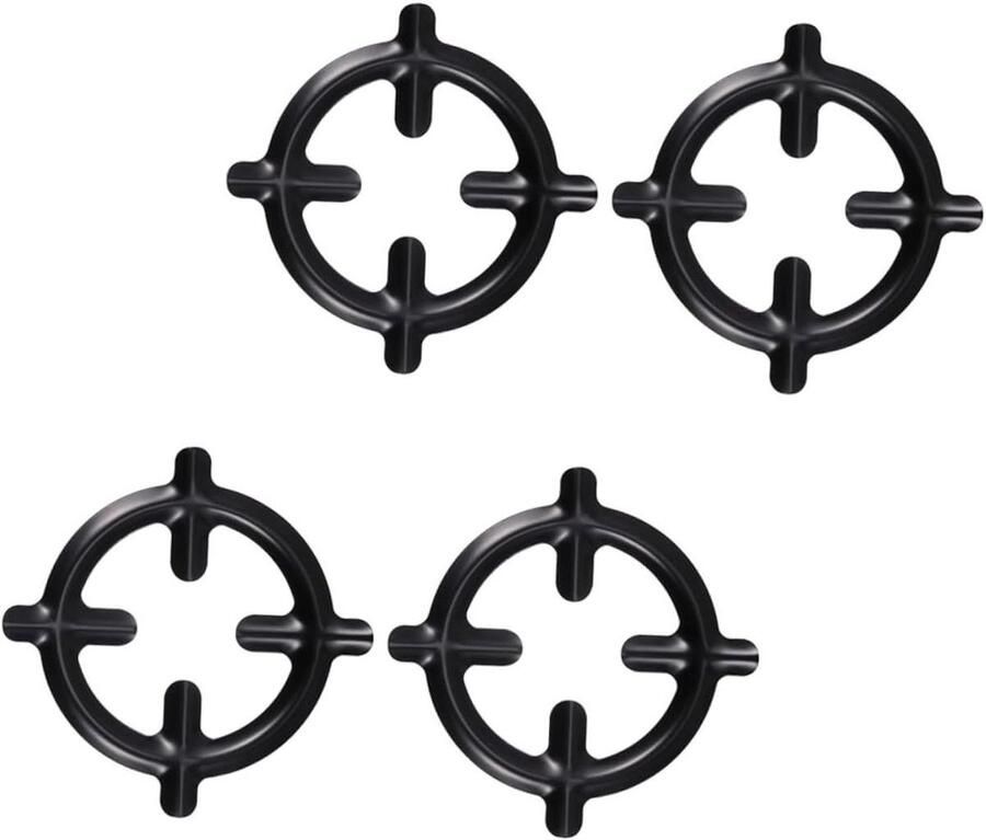 Pannendragers 4-pack Kookplaat accessoire Stabiel Koken Antislip anti-verbranding 15.8cm Zwart