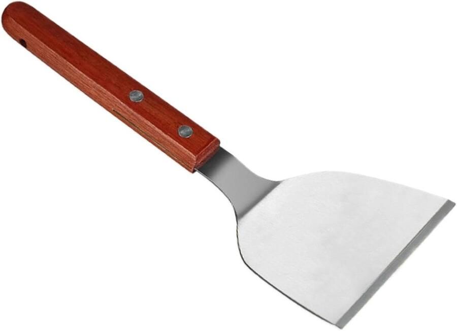 Pannenkoek Bakset Crepe Spatel Bakken en Keuken Roestvrij Staal 25x13 cm Zilver