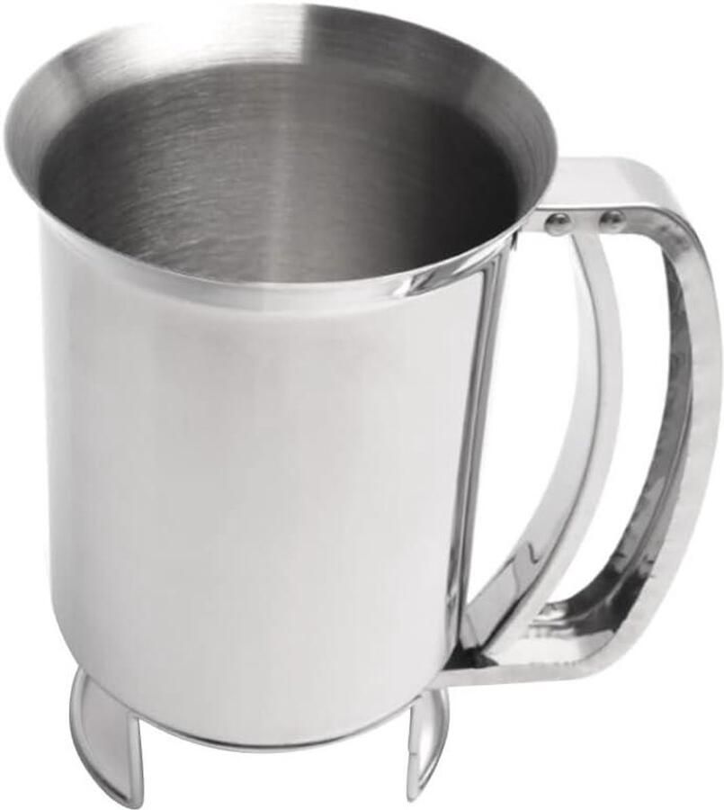 Pannenkoek Beslag Dispenser Cake Maker Trechter Beslag Verdelen Druppelvrije Klep 900 ML Zilver