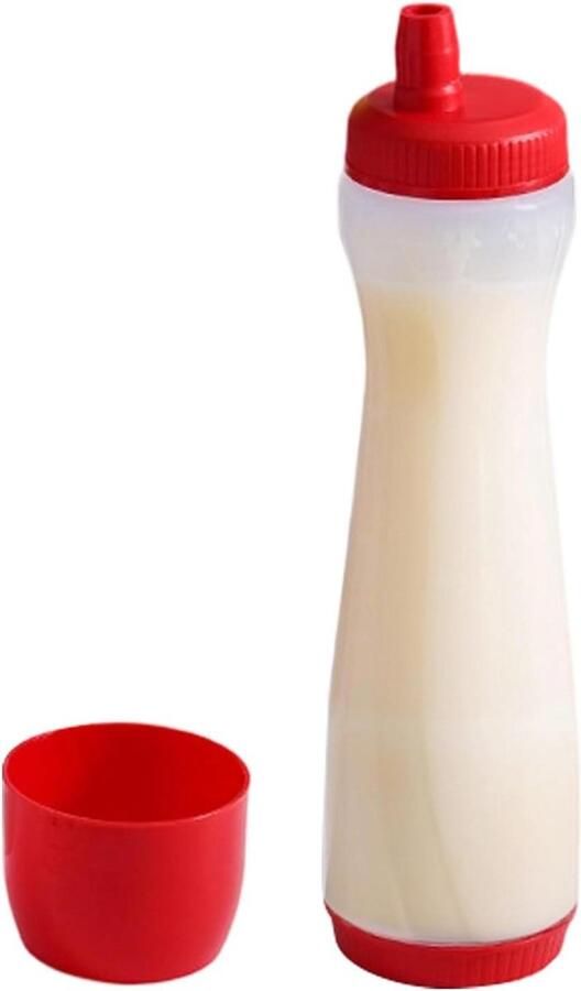 Pannenkoek Beslag Dispenser Knijpfles Beslag Verdelen Anti-druppelmondstuk 8 x 8 x 28.5 cm Rood