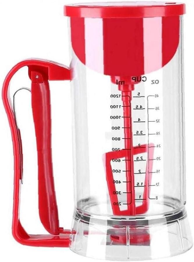 Pannenkoek Blender Beslag Maker Gebak Maken Automatisch Mengen 1200ml Capaciteit Transparant Rood