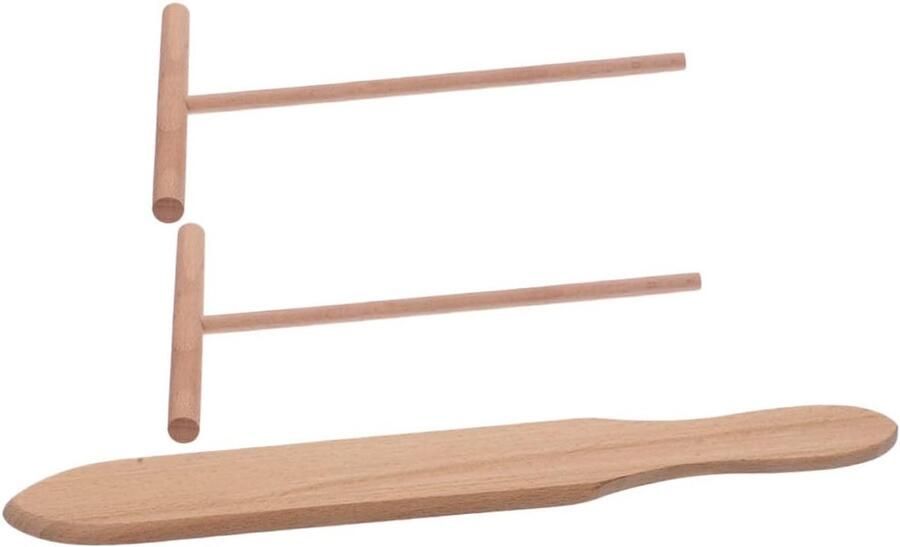 Pannenkoek Gereedschap Crêpe Set Keuken Werk Veilig Hout 25cm Spatel Khaki