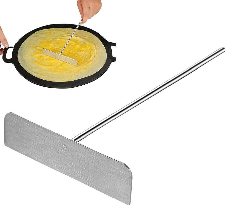Pannenkoek Gereedschap Crepe Set Pannenkoeken Maken Roestvrij Staal 27x15 cm Multicolor