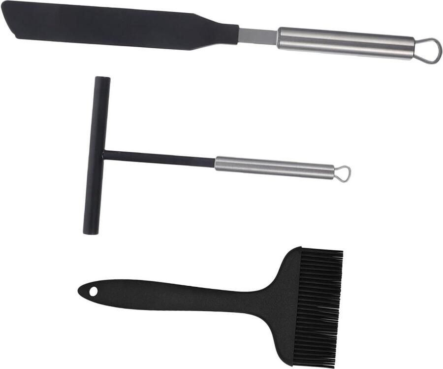 Pannenkoek Gereedschap Set Crepe Spatels Gelijkmatig Bakken Hittebestendige Handgrepen 34 cm Lengte Kleuren