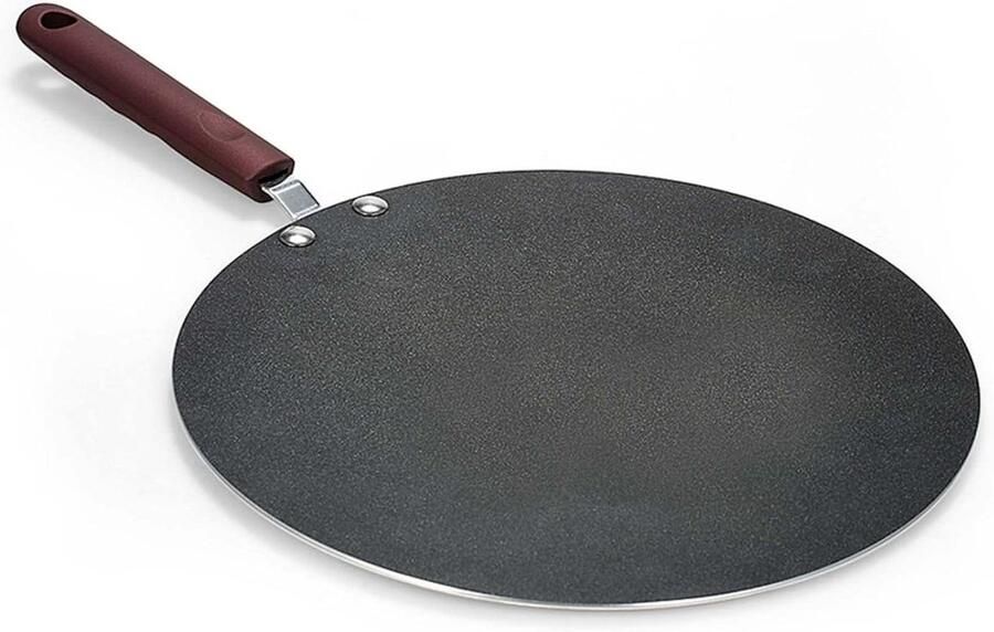Pannenkoek Pan Crêpe Maker Bakplaat Ontbijt Maken Gelijkmatig Verwarmend 29x48 cm Zilver