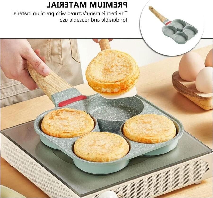 Pannenkoek Pan Koekenpan Ontbijt Bakken Vier Gaten 38 cm Groen