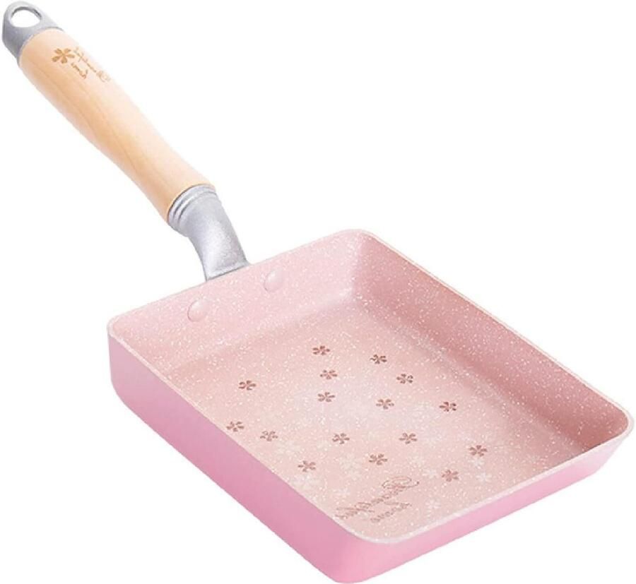 Pannenkoek Pan Omelet Pan Ontbijt Maken Niet-klevende Coating 18 cm Roze