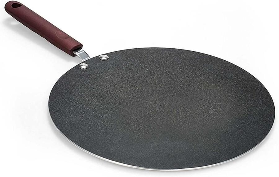 Pannenkoek Pan Platte Bakplaat Ontbijt Maken Anti-aanbaklaag 48 x 29 cm Zilver
