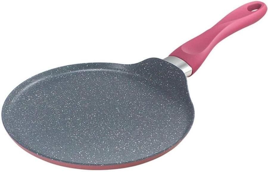 Pannenkoek Pannenkoeken Koekenpan Antiaanbaklaag erts Gecoat Orion voor Gas en Inductie voor het Bakken van Eieren Steak Pizza Koekenpan (Roze) (Roze)