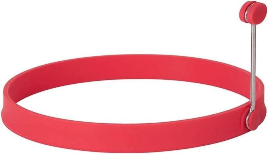 Pannenkoek Ring Omelet Mold Perfect Ontbijt Hittebestendig Siliconen 10 cm Diameter Rood