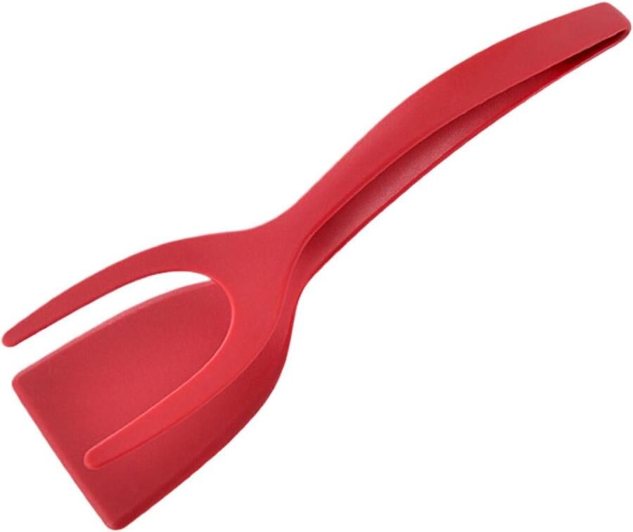 Pannenkoek Spatel Tang Keuken Gadget Eten Draaien 2-in-1 Grip Flip 30 x 10 cm Rood