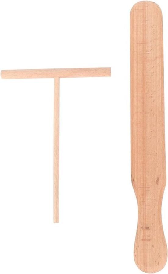 Pannenkoek Spatels Keukengerei Set Pannenkoeken Bakken Glad Gepolijst Hout 30 x 5 x 1 cm Houtkleur
