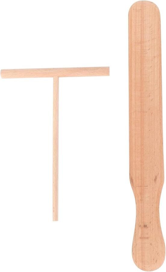 Pannenkoek Spatels Keukengerei Set Pannenkoeken Bakken Glad Gepolijst Hout 30 x 5 x 1 cm Houtkleur