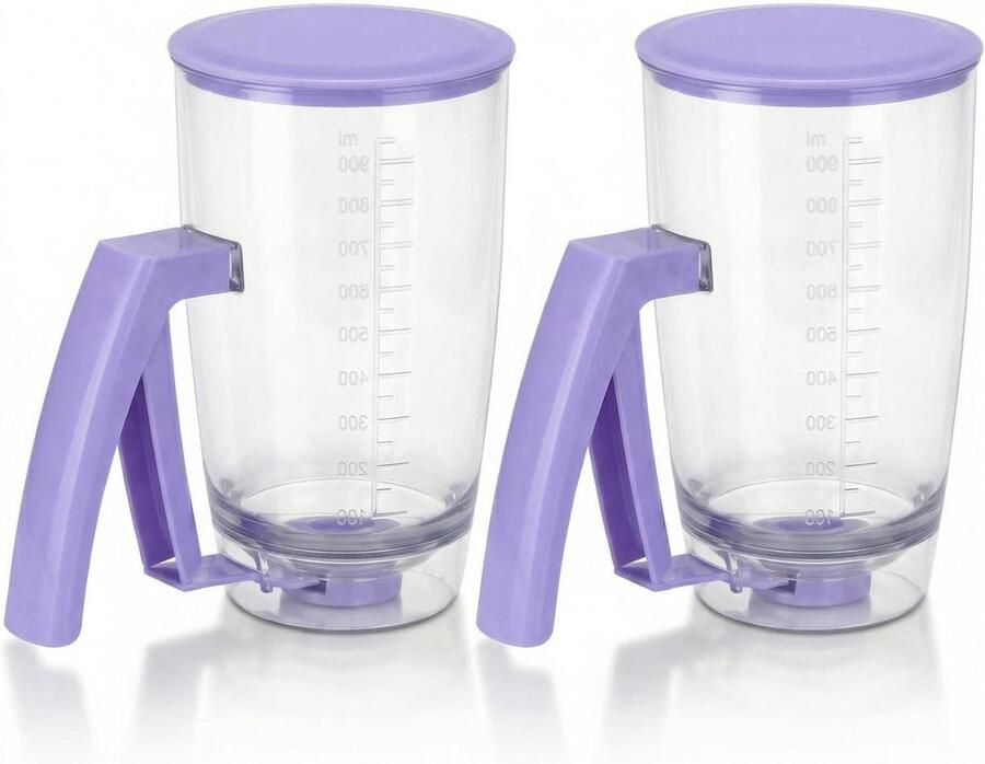 Pannenkoekbeslag Dispenser Fles Knijp Handvat voor Gecontroleerde Giet Meetmarkeringen voor Pannenkoeken Wafels Brownies Cup Cakes Muffins & Pannenkoeken Spoel Wassen Keuken Tool