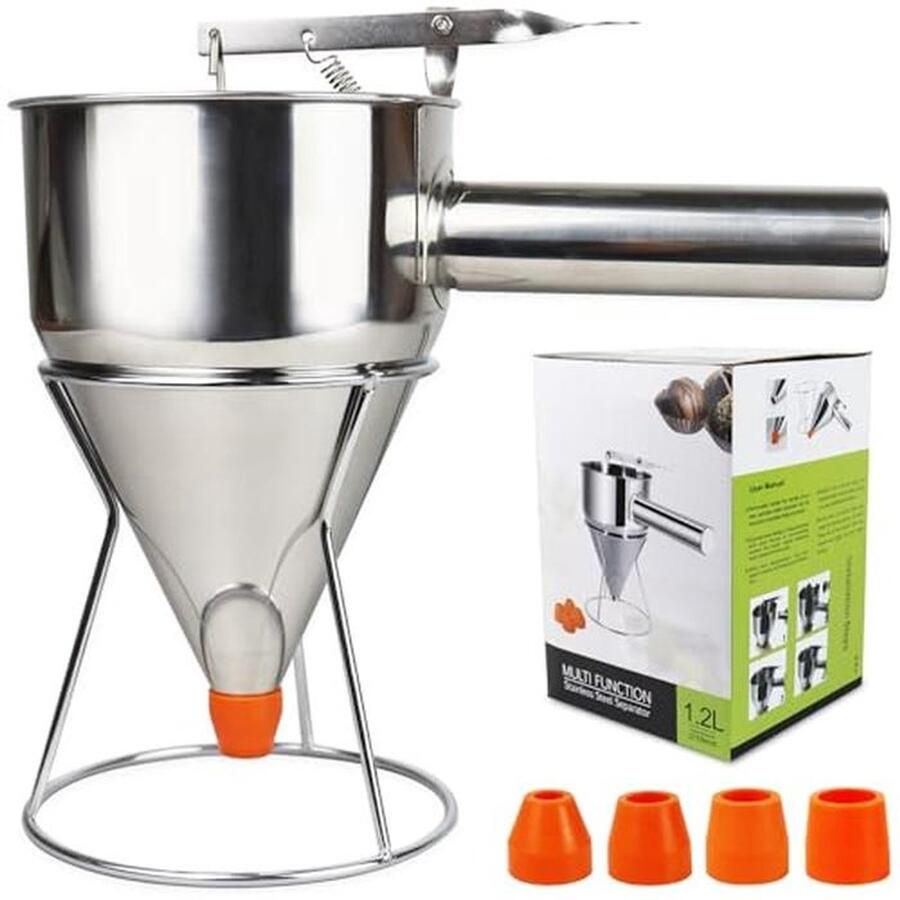 Pannenkoekbeslag Dispenser Grote Roestvrijstalen Trechter voor Taarten en Pannenkoeken