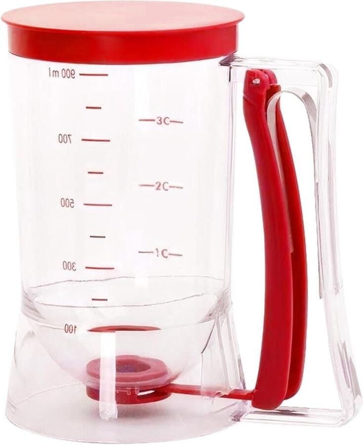 Pannenkoek Deeg Dispenser Beslag Schenker Beslag Verdelen Lekvrij Ontwerp 900 ml Rood