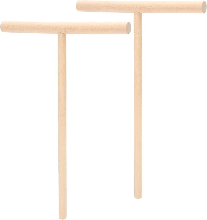 Pannenkoek Spreider Beslag Gereedschap Pannenkoeken Maken Glad Houten Oppervlak 2 Stuks Houtkleur
