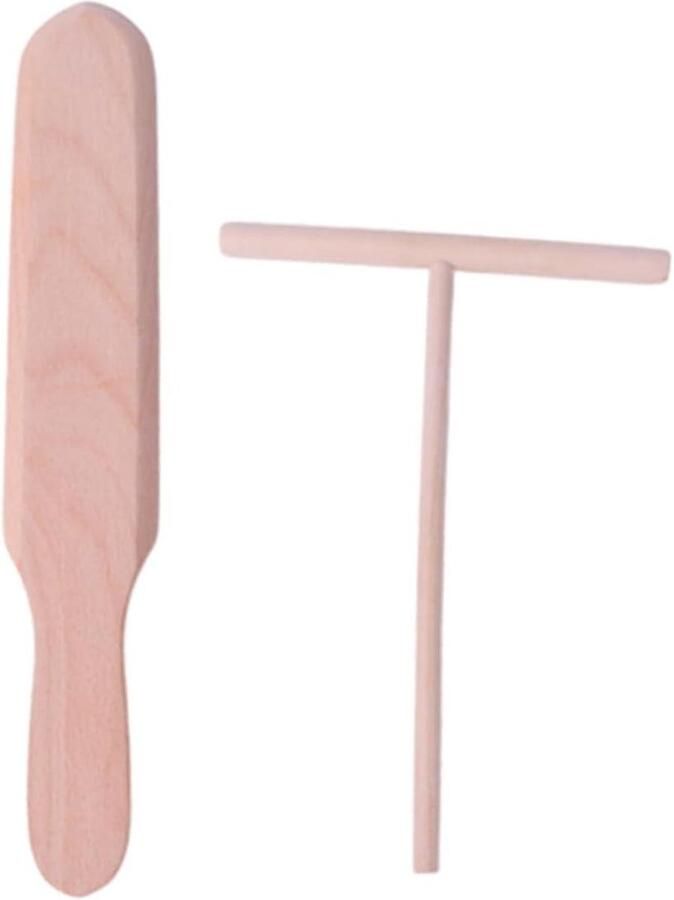 Pannenkoeken Gereedschap Crêpe Set Beslag Verspreiden Stevige Houten Constructie 24.5 cm Khaki