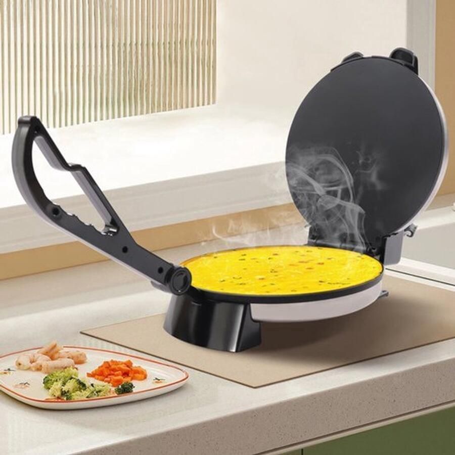 Pannenkoeken Maker Roti Maker Elektrische Chapati Maker RVS Persmachine Voor Indiase Stijl Chapati Tortilla Roti - Foto 4