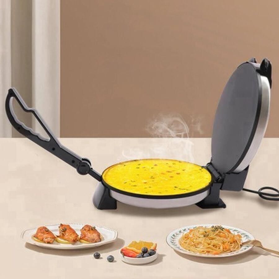 Pannenkoeken Maker Roti Maker Elektrische Chapati Maker RVS Persmachine Voor Indiase Stijl Chapati Tortilla Roti - Foto 3