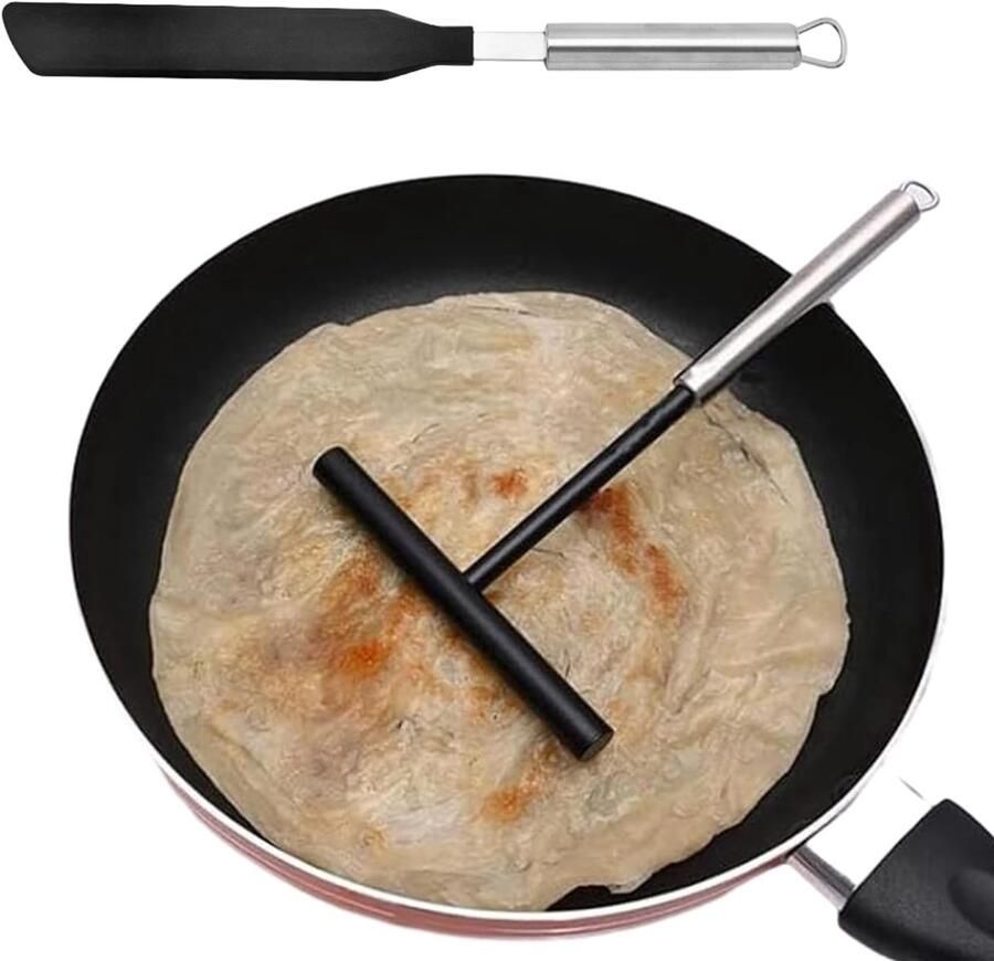 Pannenkoeken Set Strooiwagen Keukengerei Bakken Thuis Non-stick T-Vorm 34cm Spatel Meerkleurig