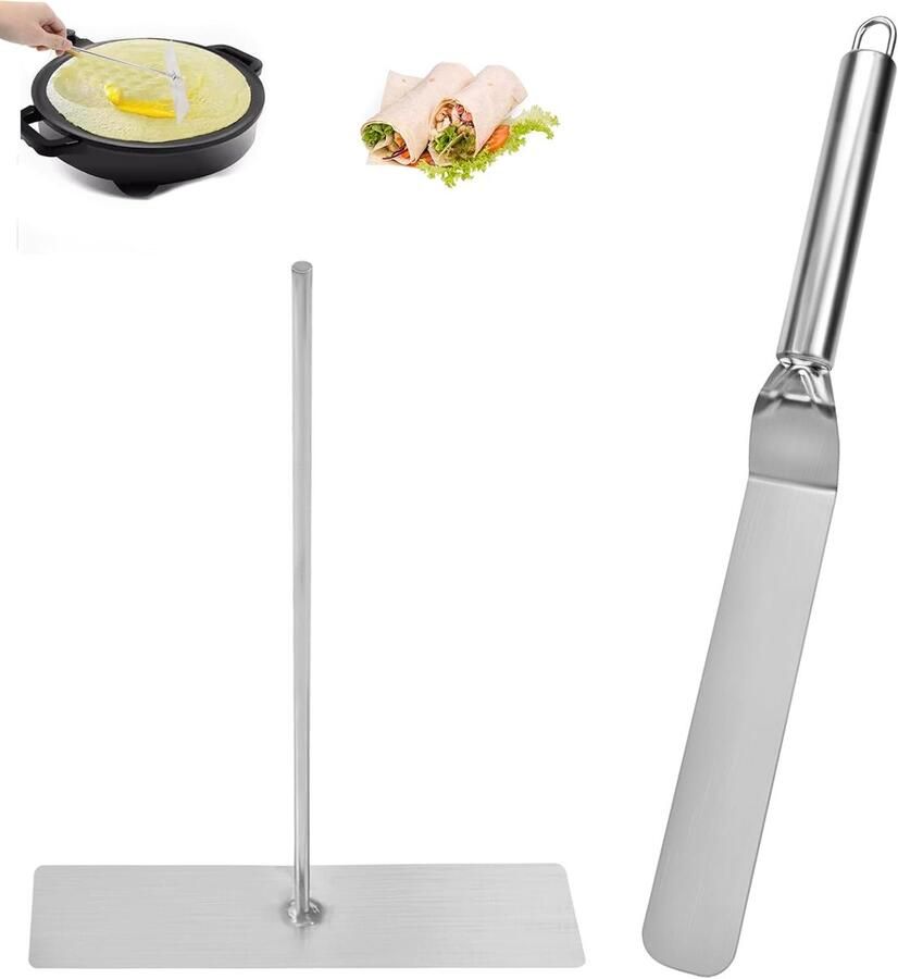 Pannenkoeken Spatel Deeg Verspreider Gebak Maken Roestvrij Staal 31 cm Lengte Zilverkleurig