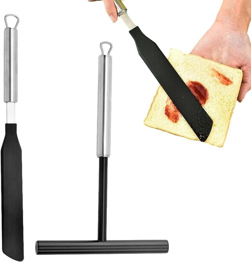 Pannenkoeken Spreader Set Crêpe Spatel Kit Pannenkoeken Maken Antiaanbaklaag 34.2 cm Spatel Zilver