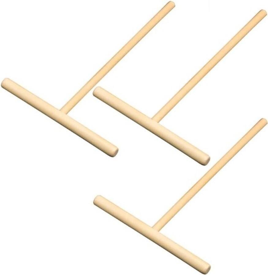 Pannenkoeken Spreiders Houten Keukengerei Crepes Maken Set van 3 18.5 cm Houtkleur