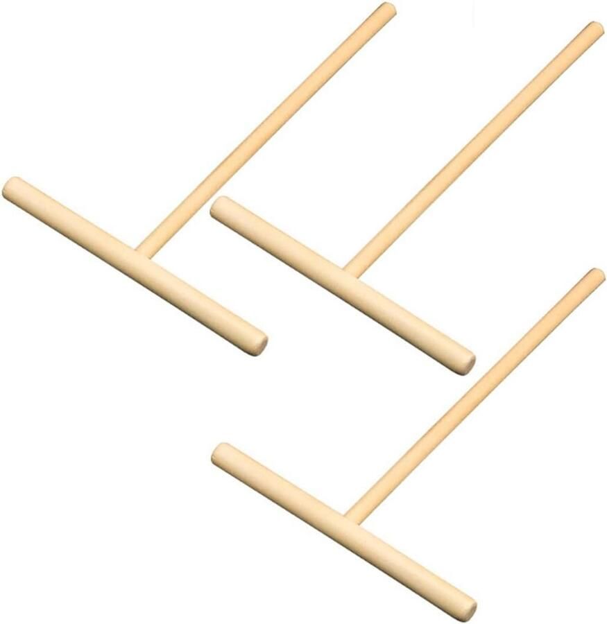 Pannenkoeken Spreiders Houten Keukengerei Crepes Maken Set van 3 18.5 cm Houtkleur