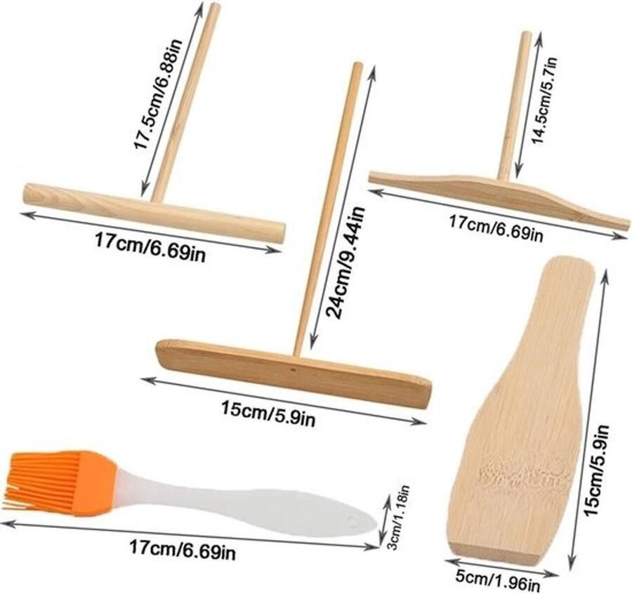 Pannenkoeken Spreizer Spatel Set 5 Stuks Keukengerei voor Perfecte Pannenkoeken