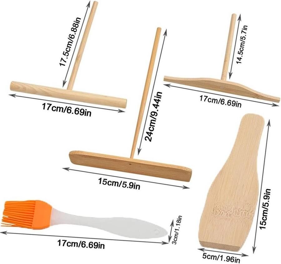Pannenkoeken Spreizer Spatel Set 5 Stuks Keukengerei voor Perfecte Pannenkoeken