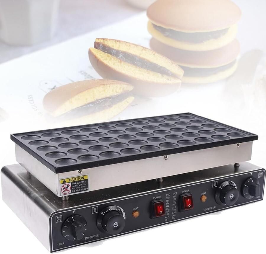 Pannenkoekenbakker Mini poffertjes grill Kleine snacks maken Anti-aanbaklaag 50 gaten Zilver