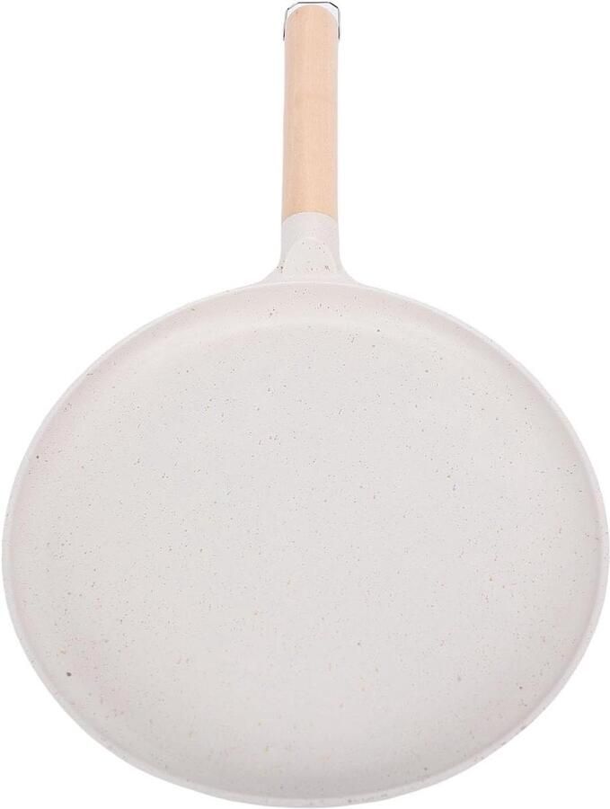 Pannenkoekenbakplaat Koekenpan Ontbijt Maken Antiaanbaklaag 24x41cm Gebroken wit