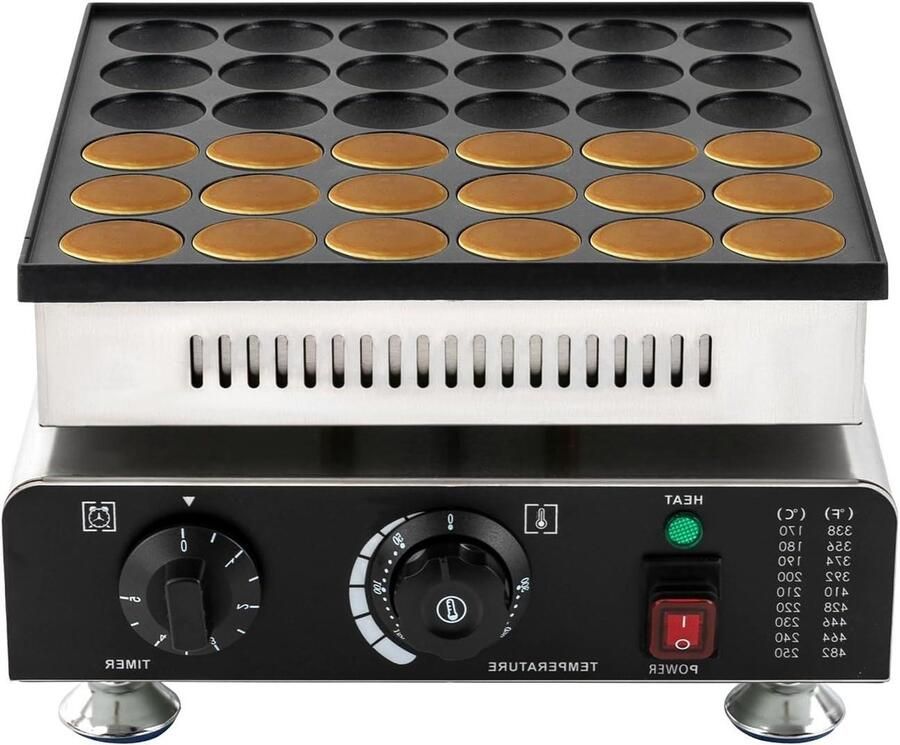 Pannenkoekenmachine 36 Gaten Wafelmaker Mini Poffertjes Snel Ontbijt Maken Antiaanbaklaag Gelijkmatige Warmte