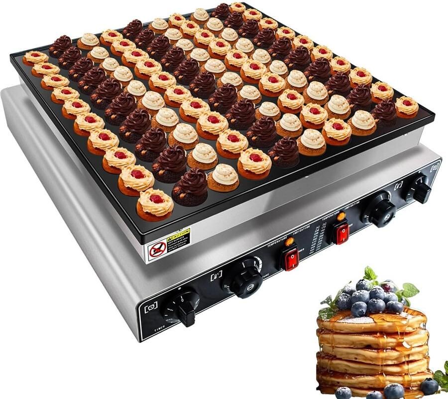 Pannenkoekenmachine Apparaat Snacks Maken 50 Gaten 1700 W Zilver